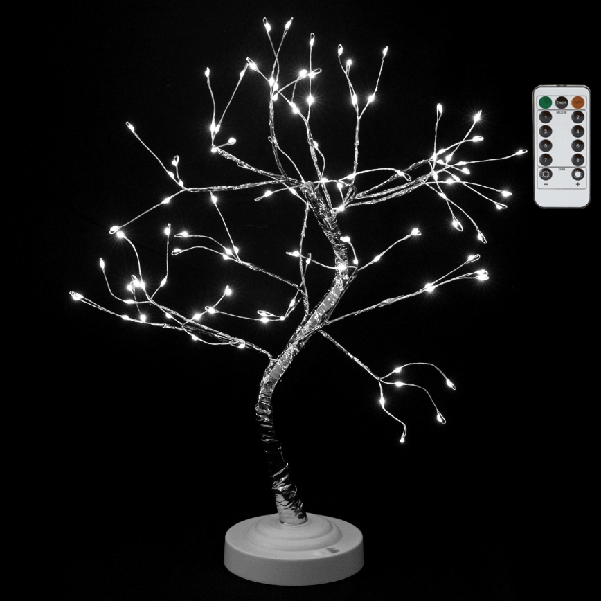 Aigostar - LED-joulukoriste 108xLED/3xAA/8 toimintoa 45 cm kylmänvalkoinen