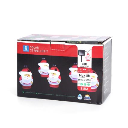 Aigostar - LED joulukoriste aurinkoketju 10xLED/3,8 m IP44 kylmä valkoinen 400 mAh