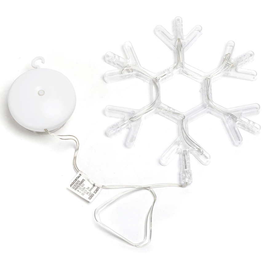 Aigostar - LED-joulukoriste LED/3xAAA lämpimänvalkoinen lumihiutale 19cm