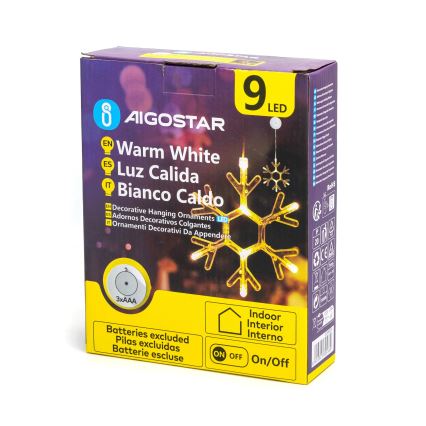 Aigostar - LED-joulukoriste LED/3xAAA lämpimänvalkoinen lumihiutale 19cm