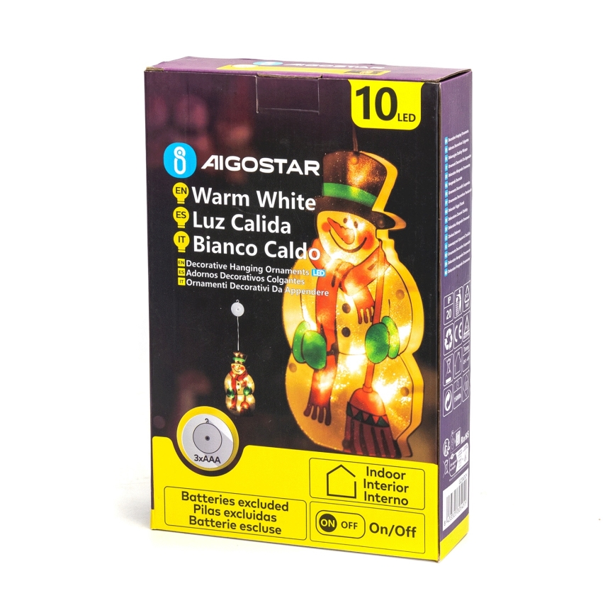 Aigostar - LED-joulukoriste LED/3xAAA lumiukko 25cm
