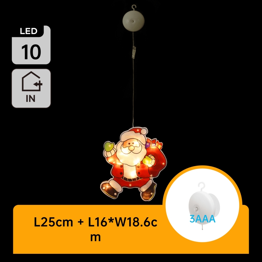 Aigostar - LED-joulukoriste LED/3xAAA Santa 20cm