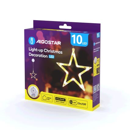 Aigostar - LED-joulukoriste LED/3xAAA tähti 19cm