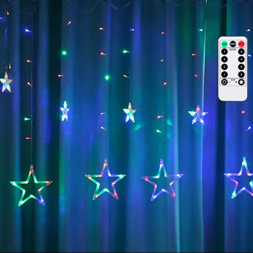 Aigostar - LED ulkokäyttöinen joulukoristevalosarja 120xLED/8 toimintoa 6x0,6m IP44 monivärinen + kaukosäädin