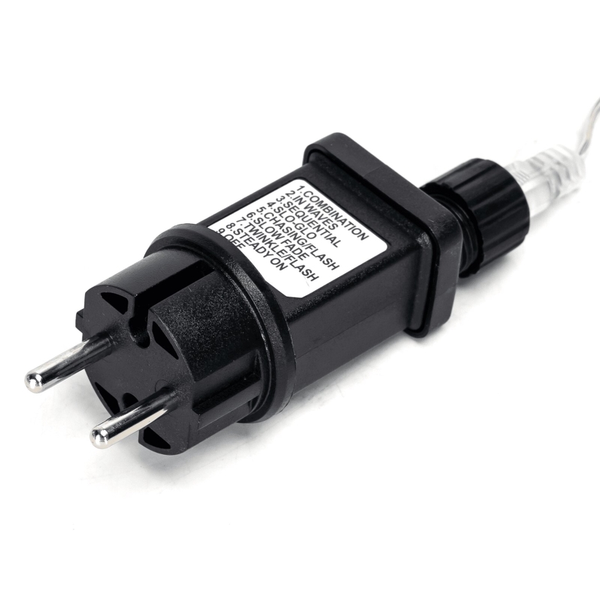 Aigostar - LED-joulukoristevalosarja ulkokäyttöön, 50 LED, 8 toimintoa, 8 m, IP44, kylmä valkoinen