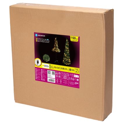 Aigostar - LED-ulkojoulukuusi 150 LED 1,8m IP44 vihreä, lämmin valkoinen