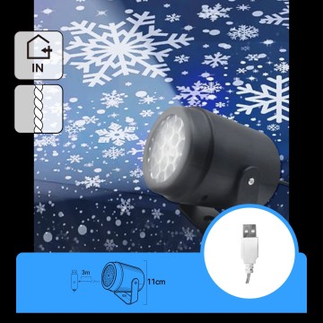 Aigostar - LED jouluprojektori lumihiutaleilla LED/5W/230V kylmä valkoinen