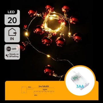 Aigostar - LED jouluvaloketju 20xLED/3xAA 2m lämpimän valkoinen