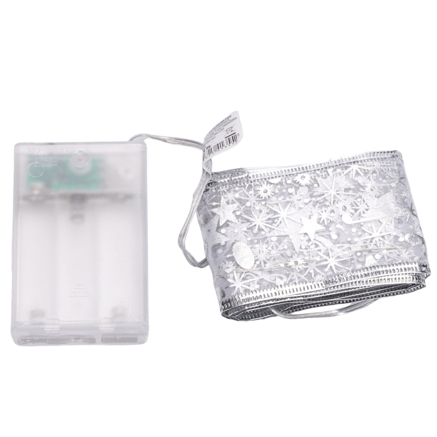 Aigostar - LED-jouluvalosarja 50xLED/3xAA 5 m lämmin valkoinen hopeanvärinen