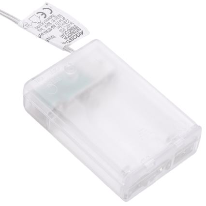 Aigostar - LED-jouluvalosarja 50xLED/3xAA 5 m lämmin valkoinen hopeanvärinen