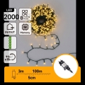 Aigostar - LED-jouluvaloköynnös ulkokäyttöön 2000 LED/8 toimintoa 103 m IP44 lämmin valkoinen
