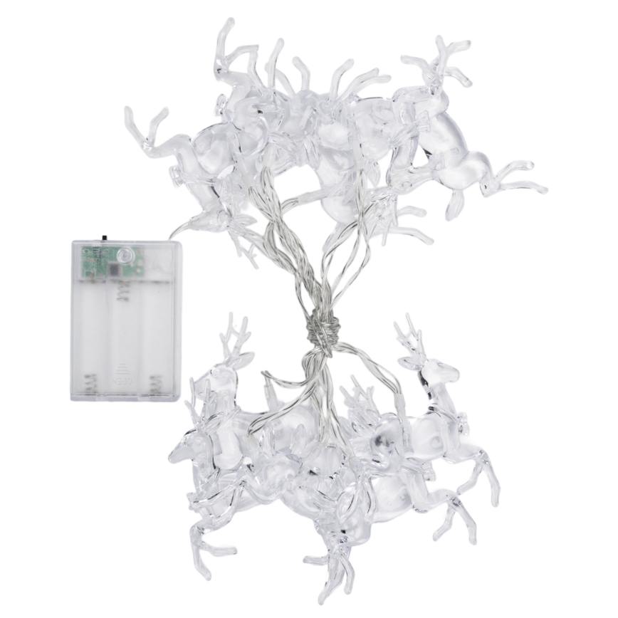 Aigostar - LED-jouluvalosarja 10xLED/3xAA, 1,5 m, lämpimän valkoinen, poroaiheinen