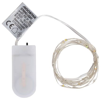 Aigostar - LED-jouluvalosarja 20xLED/2xCR2032 2m monivärinen