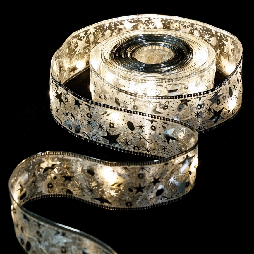 Aigostar - LED-jouluvalosarja 20xLED/3xAA 2 m lämpimänvalkoinen hopea