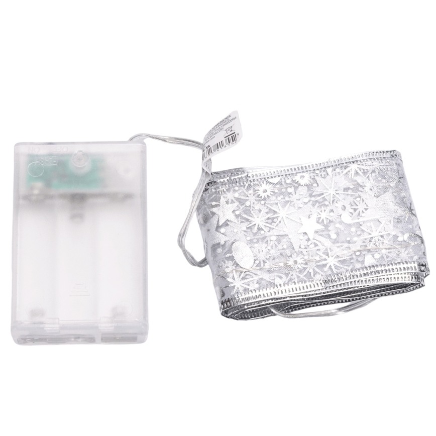 Aigostar - LED-jouluvalosarja 20xLED/3xAA 2 m lämpimänvalkoinen hopea