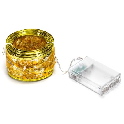 Aigostar - LED-jouluvalosarja 50xLED/3xAA 5m lämpimän valkoinen, kultainen