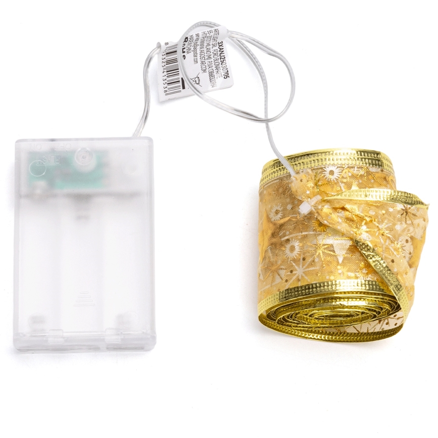 Aigostar - LED-jouluvalosarja 50xLED/3xAA 5m lämpimän valkoinen, kultainen