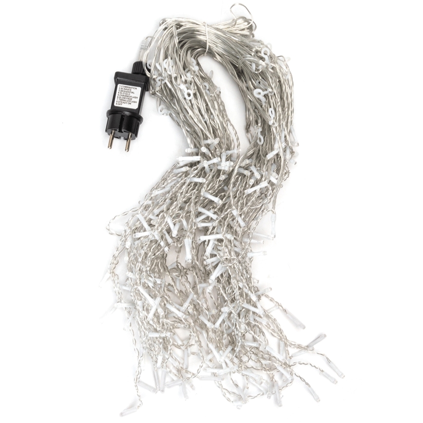 Aigostar - LED-ulkokäyttöinen jouluvalosarja 300 LED, 8 toimintoa, 15x0,4 m, IP44, kylmänvalkoinen