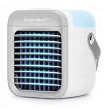 Aigostar - LED Kannettava ilmanjäähdytin 3in1 LED/8W/5V valkoinen/harmaa