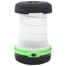 Aigostar - LED Kannettava kokoontaitettava lamppu LED/1,4W/3xAA musta/vihreä