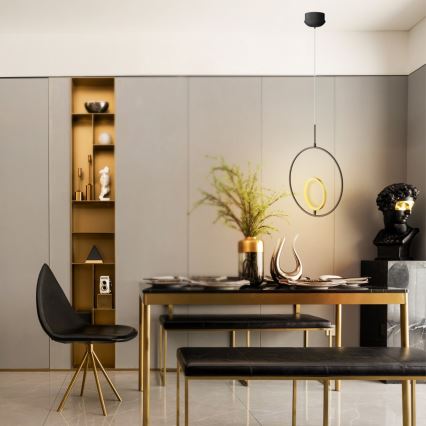 Aigostar - LED-kattokruunu johdossa LED/15W/230V 6500K musta/kulta