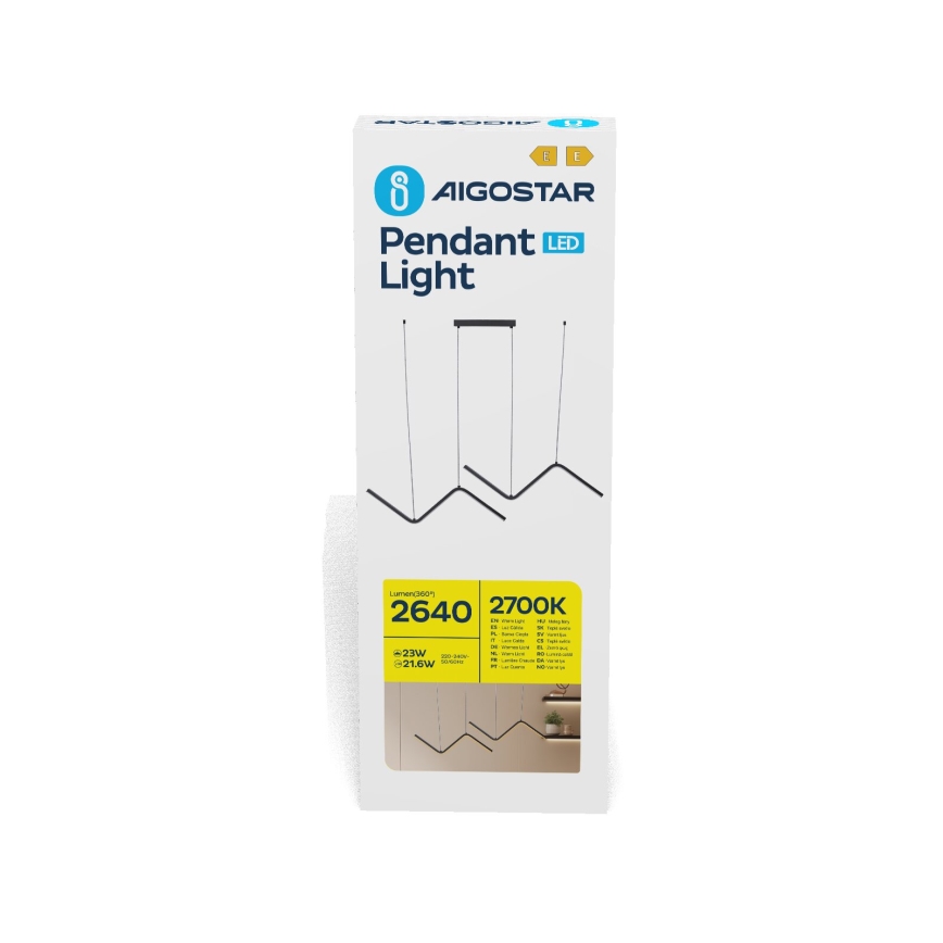 Aigostar - LED-kattokruunu johdossa LED/23W/230V 2700K