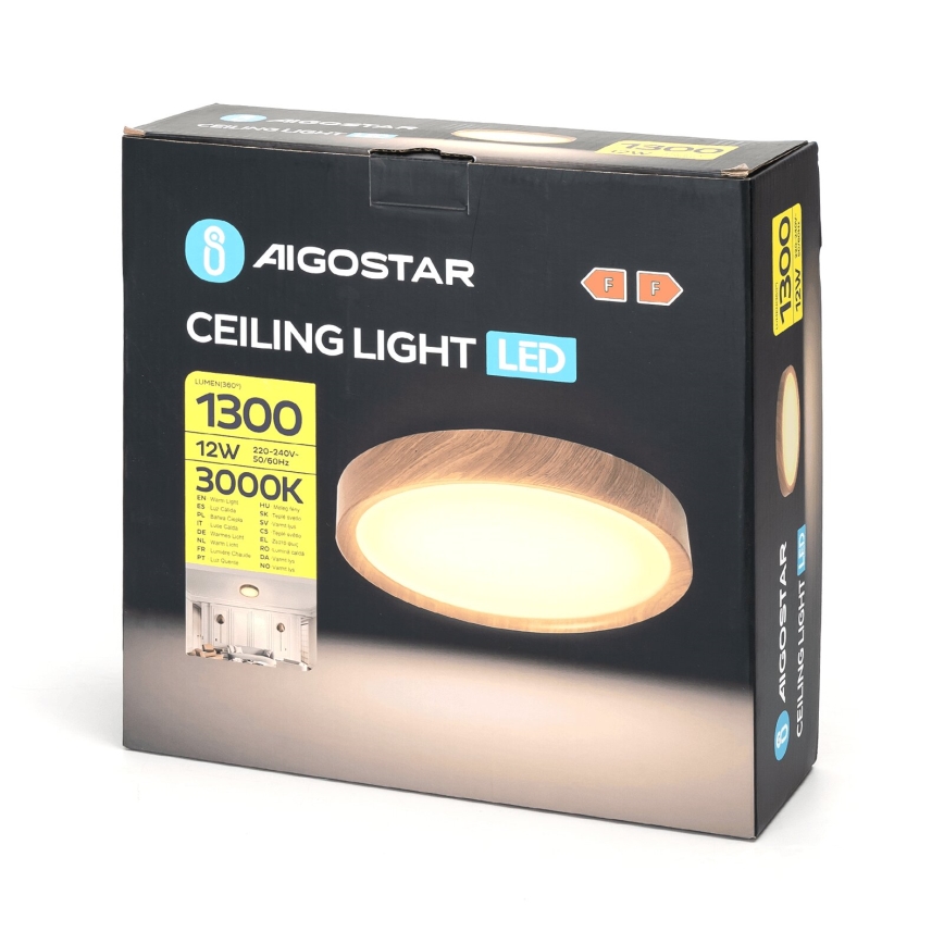 Aigostar - LED-kattovalaisin LED/12W/230V 3000K halkaisija 26,3 cm