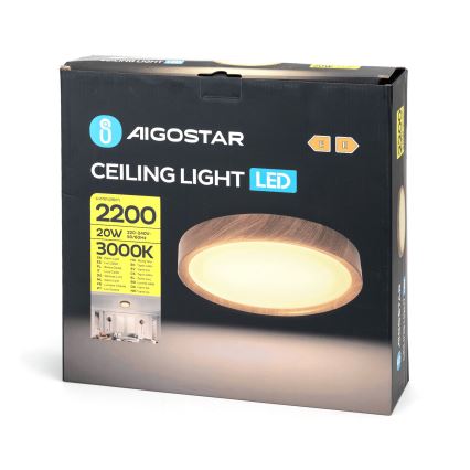 Aigostar - LED-kattovalaisin LED/20W/230V 3000K halkaisija 33,7 cm