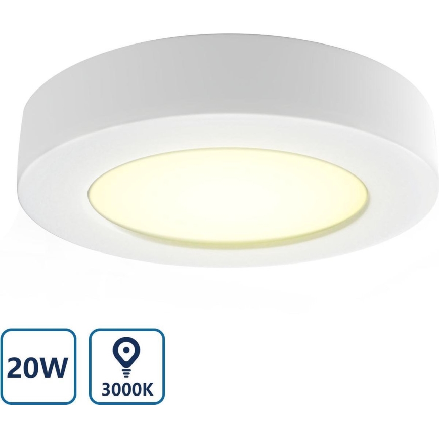 Aigostar - LED-kattovalaisin LED/20W/230V halkaisija 24,7 cm 3000K valkoinen