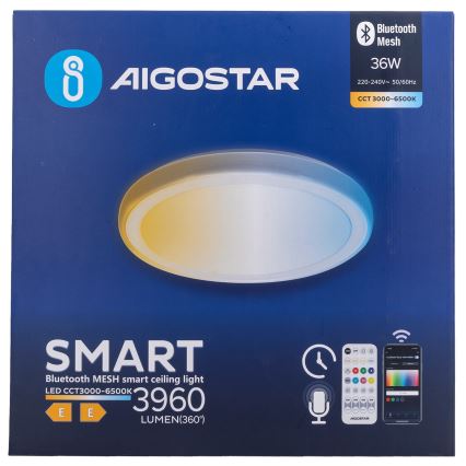 Aigostar - Himmennettävä LED-kattovalaisin MESH LED/36W/230V 3000-6500K halkaisija 49,5 cm + kaukosäädin