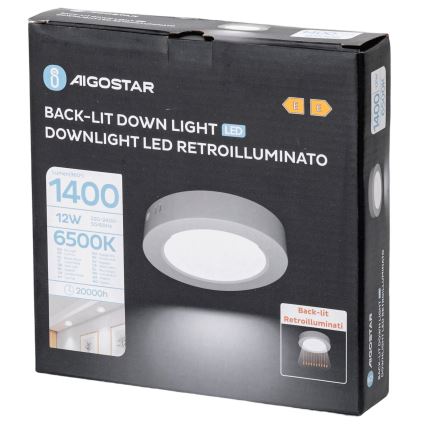 Aigostar - LED Kiinteä kattovalaisin LED/12W/230V halkaisija 17,4 cm 6500K valkoinen