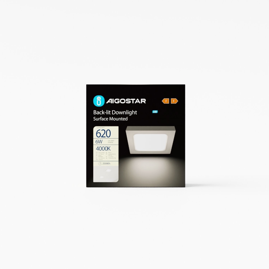 Aigostar - LED Kiinteä kattovalaisin LED/6W/230V 12,2x12,2 cm 4000K valkoinen