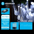 Aigostar - LED koristeketju ulkokäyttöön 100xLED/8 toiminnot 13m IP44 kylmänvalkoinen