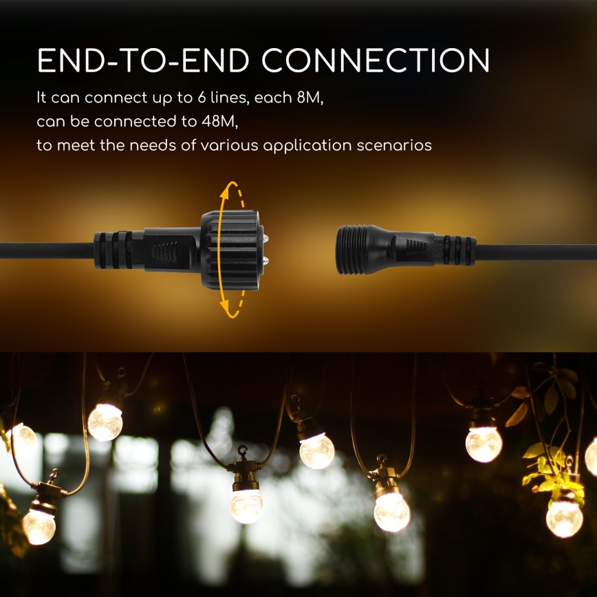 Aigostar - LED Koristeketju ulkokäyttöön 10xLED/8m IP44 lämmin valkoinen