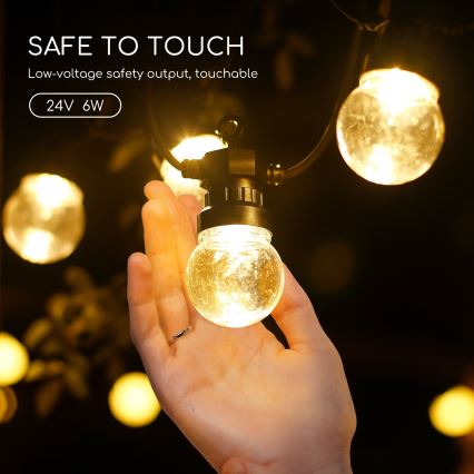 Aigostar - LED Koristeketju ulkokäyttöön 10xLED/8m IP44 lämmin valkoinen