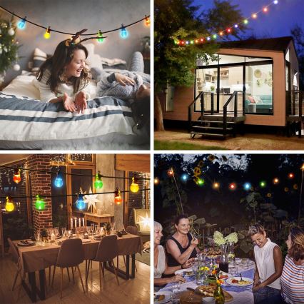 Aigostar - LED Koristeketju ulkokäyttöön 10xLED/8m IP44 lämmin valkoinen