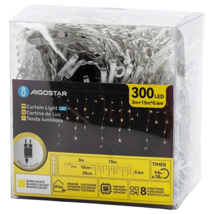 Aigostar - LED koristeketju ulkokäyttöön 75xLED/6W/230V 15x0,6m IP44 lämpimänvalkoinen