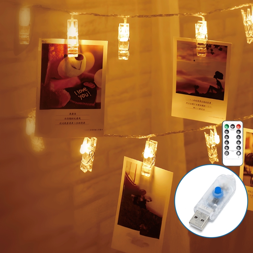 Aigostar - LED Koristevaloketju 40xLED/5W/USB 9 m lämmin valkoinen