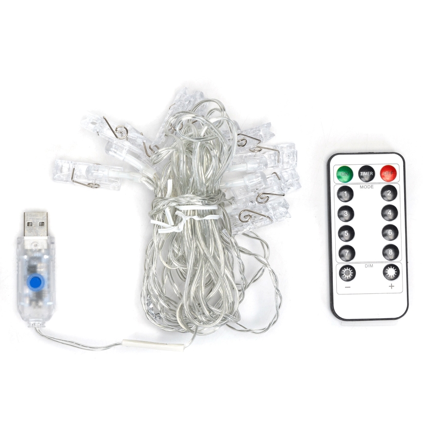 Aigostar - LED-koristevaloketju 80xLED/5W/USB 13 m lämmin valkoinen