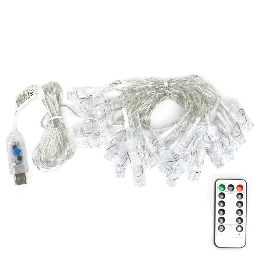 Aigostar - LED-koristevalosarja 40 LED / 5 W / USB, 9 m, lämpimän valkoinen