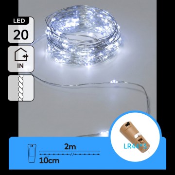 Aigostar - LED Koristevalosarja pullonkorkilla 20xLED/3xLR44 2m kylmä valkoinen