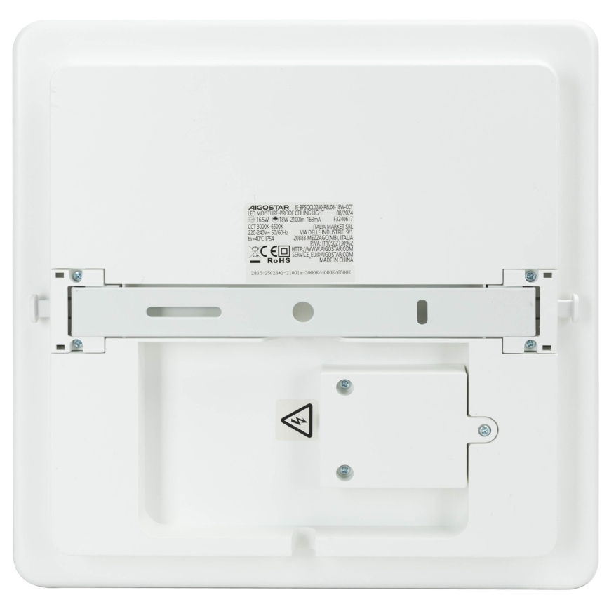 Aigostar - himmennettävä LED-kylpyhuoneen kattovalaisin LED/18W/230V 3000K-6500K IP54 + kaukosäädin