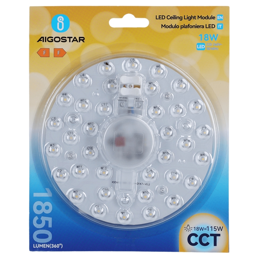 Aigostar - LED-magneettimoduuli LED/18W/230V 3000/4000/6500K