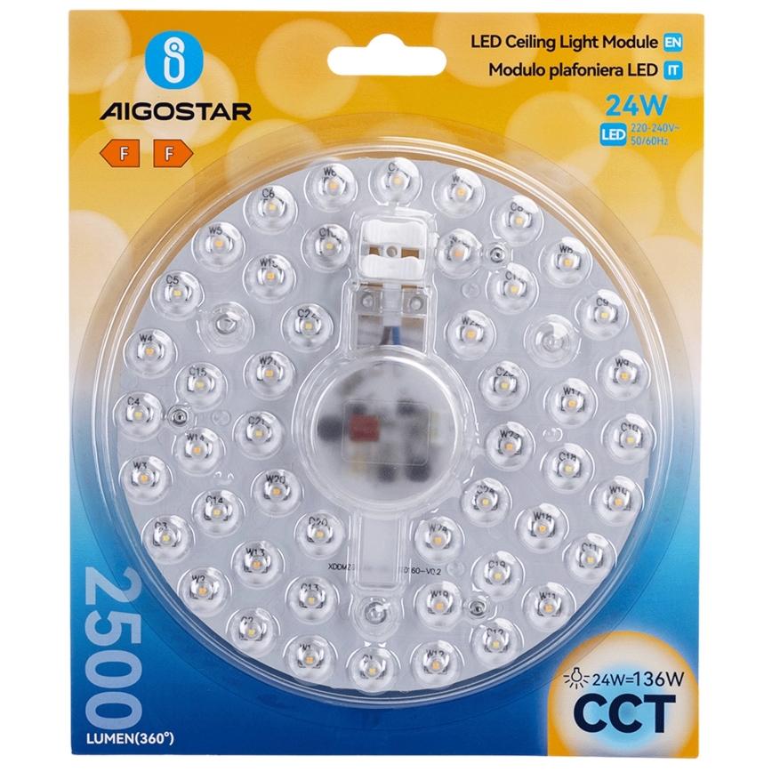 Aigostar - LED-magneettimoduuli LED/24W/230V 3000/4000/6500K