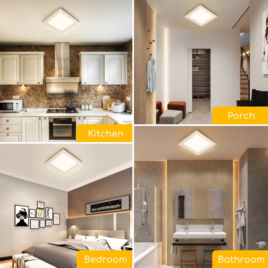 Aigostar - LED pintakiinnitteinen kattovalaisin LED/6W/230V 4000K 12,2x12,2 cm valkoinen