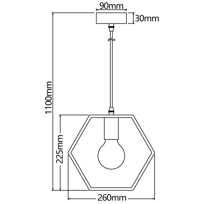Aigostar - LED-puinen riippuvalaisin kaapelilla 1xE27/9W/230V 2200K mänty