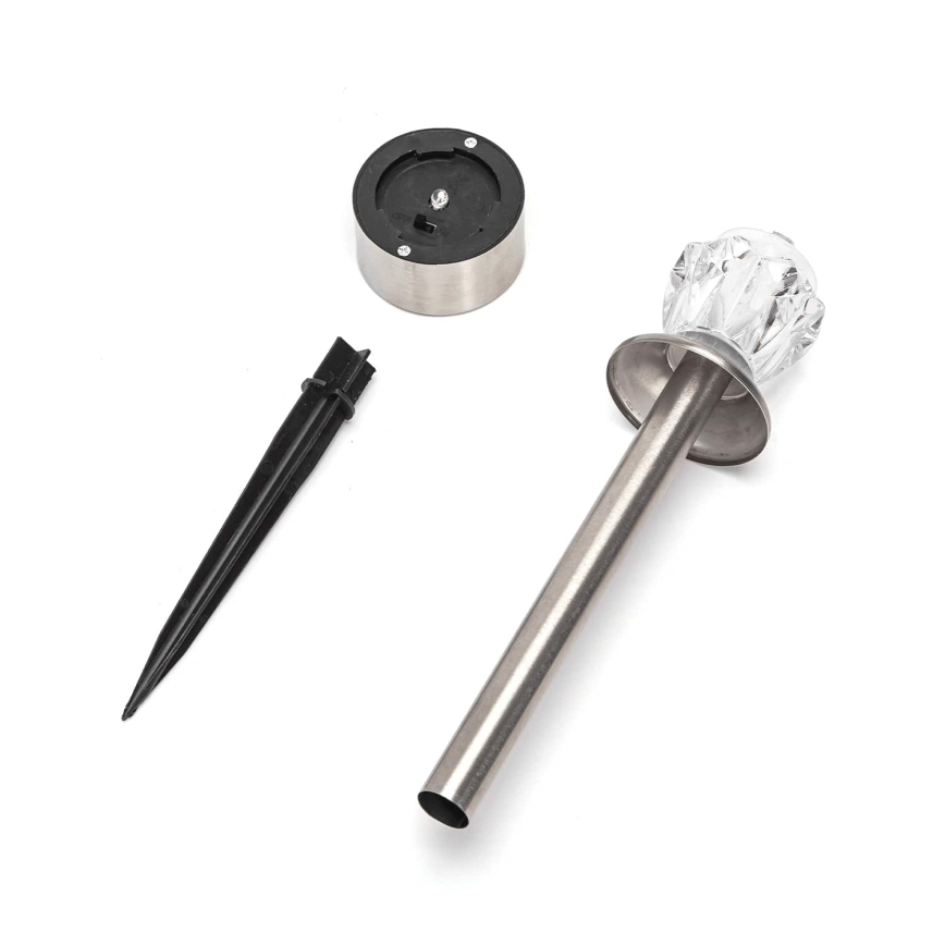 Aigostar - LED RGB aurinkokäyttöinen lamppu LED/0,006W/1,2V 35,5 cm 100 mAh mattakromi IP44