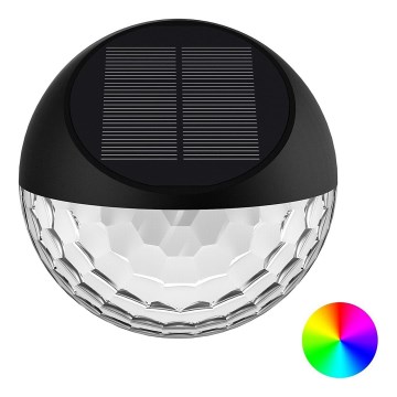 Aigostar - LED RGB aurinkokäyttöinen seinävalaisin LED/2W/1,2V 300 mAh musta IP44