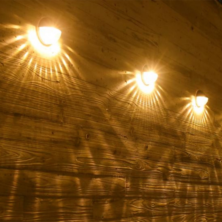 Aigostar - LED RGB aurinkokäyttöinen seinävalaisin LED/2W/1,2V 300 mAh musta IP44