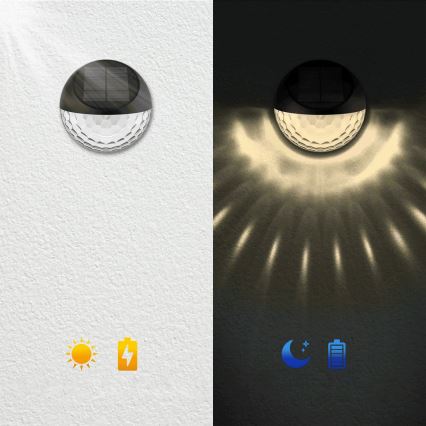 Aigostar - LED RGB aurinkokäyttöinen seinävalaisin LED/2W/1,2V 300 mAh musta IP44